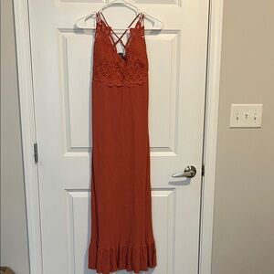 Rue21 Rust Lace Maxi Dress